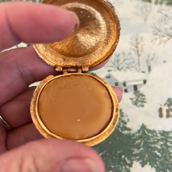 Vintage Blue Max Factor Solid Perfume Locket Necklace - Picture 5 of 5